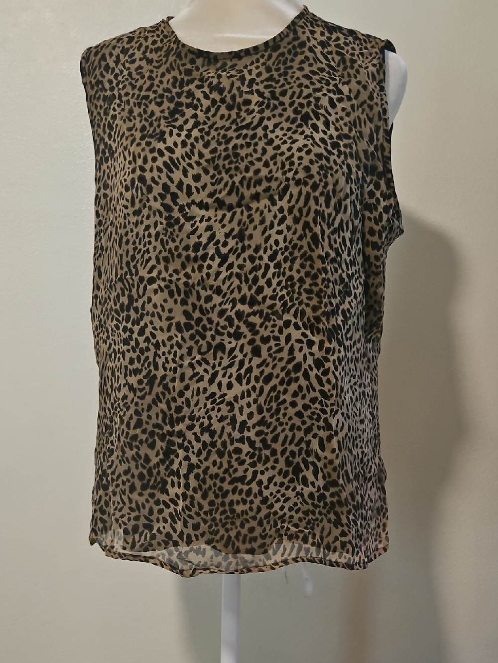 Vintage Allison Taylor Cheetah Print Silk Top XL